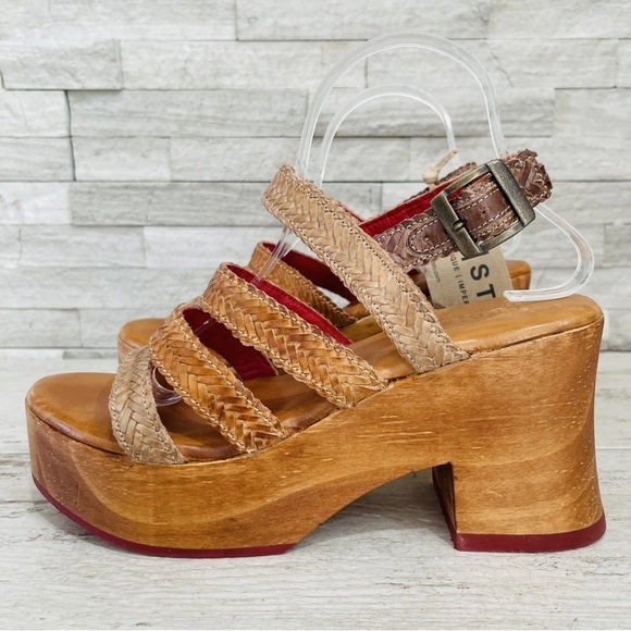 Bed Stu Women’s Size 10 Voicing Braided Leather Platform Sandals Brown/Tan NEW - Picture 5 of 13